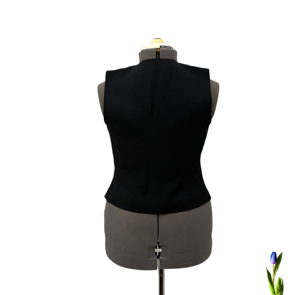 90s Vintage Liz Claiborne Vest Black Beaded Embellished Tuxedo - Picture 5 of 9